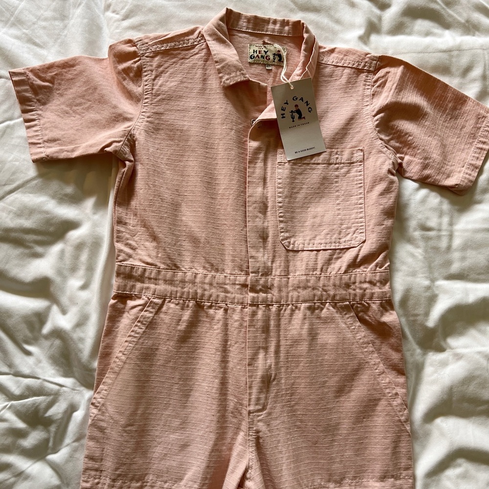 Hey Gang Pink Kids Coveralls